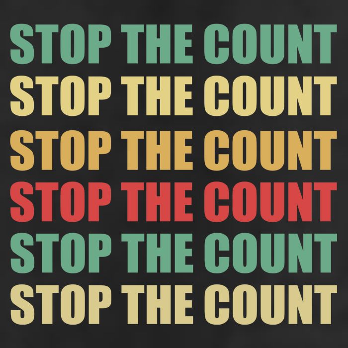 Stop The Count Word Mashup Garment-Dyed Fleece Hoodie