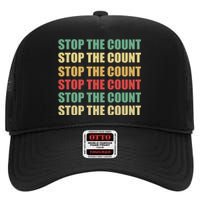 Stop The Count Word Mashup High Crown Mesh Back Trucker Hat