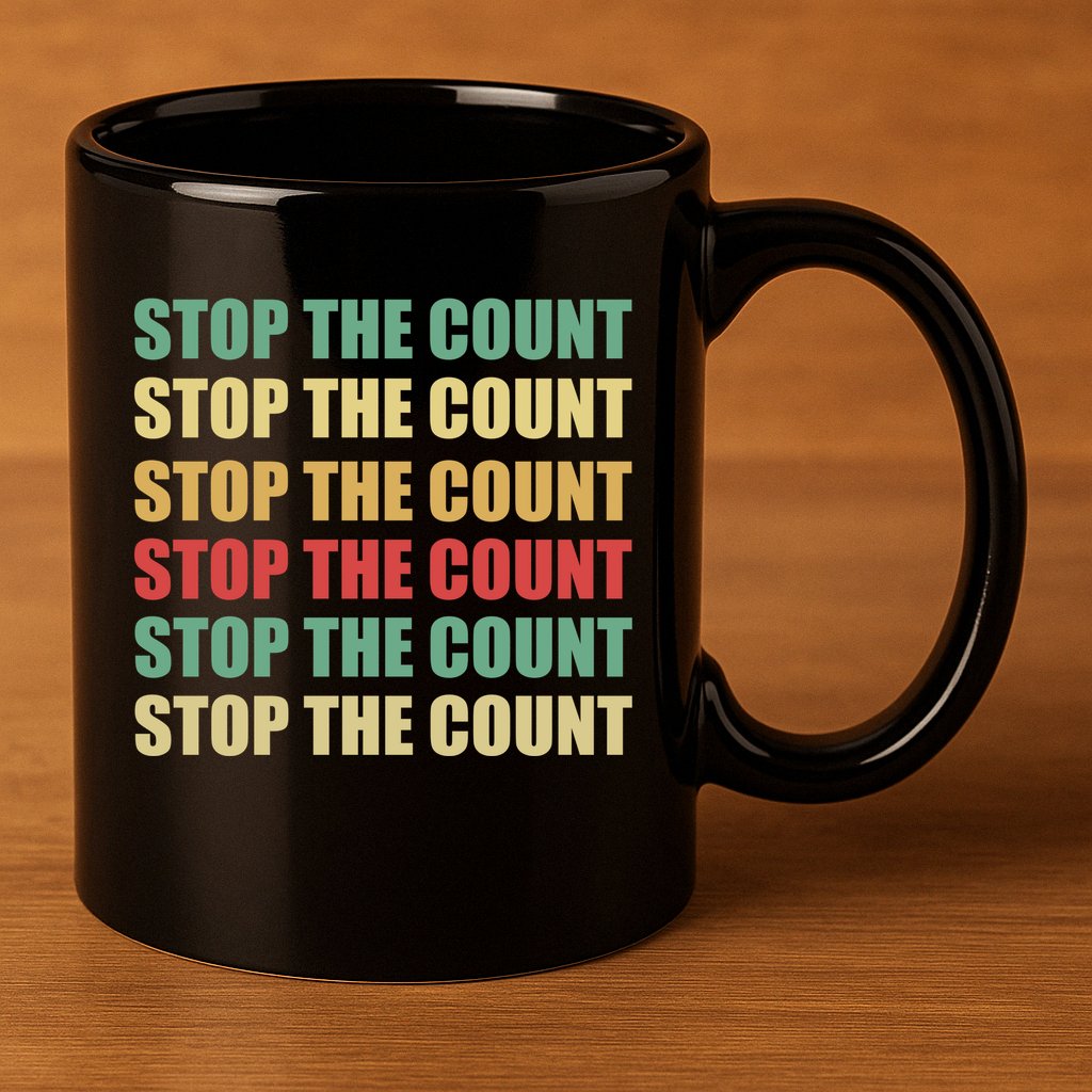 Stop The Count Word Mashup 11oz C Handle Ceramic Mug