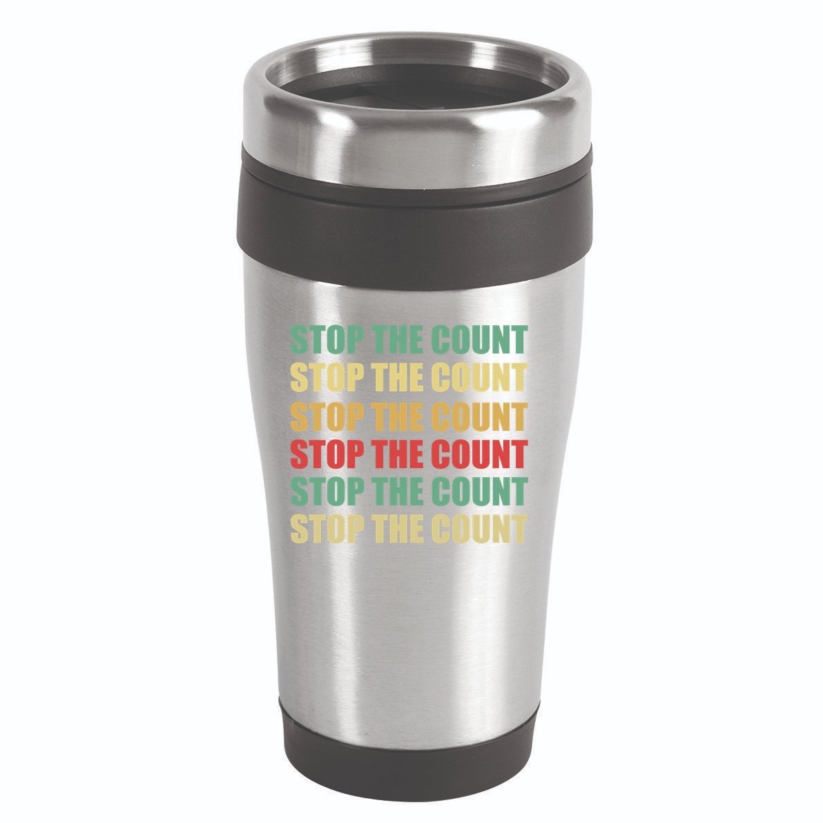 Stop The Count Word Mashup 16oz Travel Tumbler
