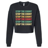 Stop The Count Word Mashup Cropped Pullover Crew