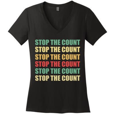 Stop The Count Word Mashup Women's V-Neck T-Shirt