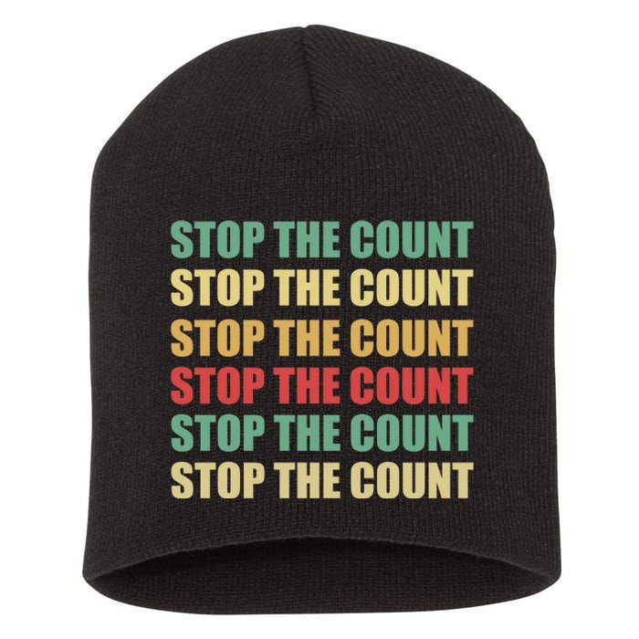 Stop The Count Word Mashup Short Acrylic Beanie