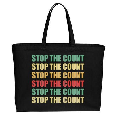 Stop The Count Word Mashup Cotton Canvas Jumbo Tote