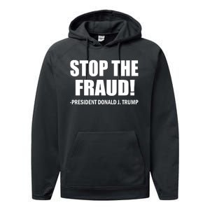 Stop The Fraud Donald J Trump Performance Fleece Hoodie