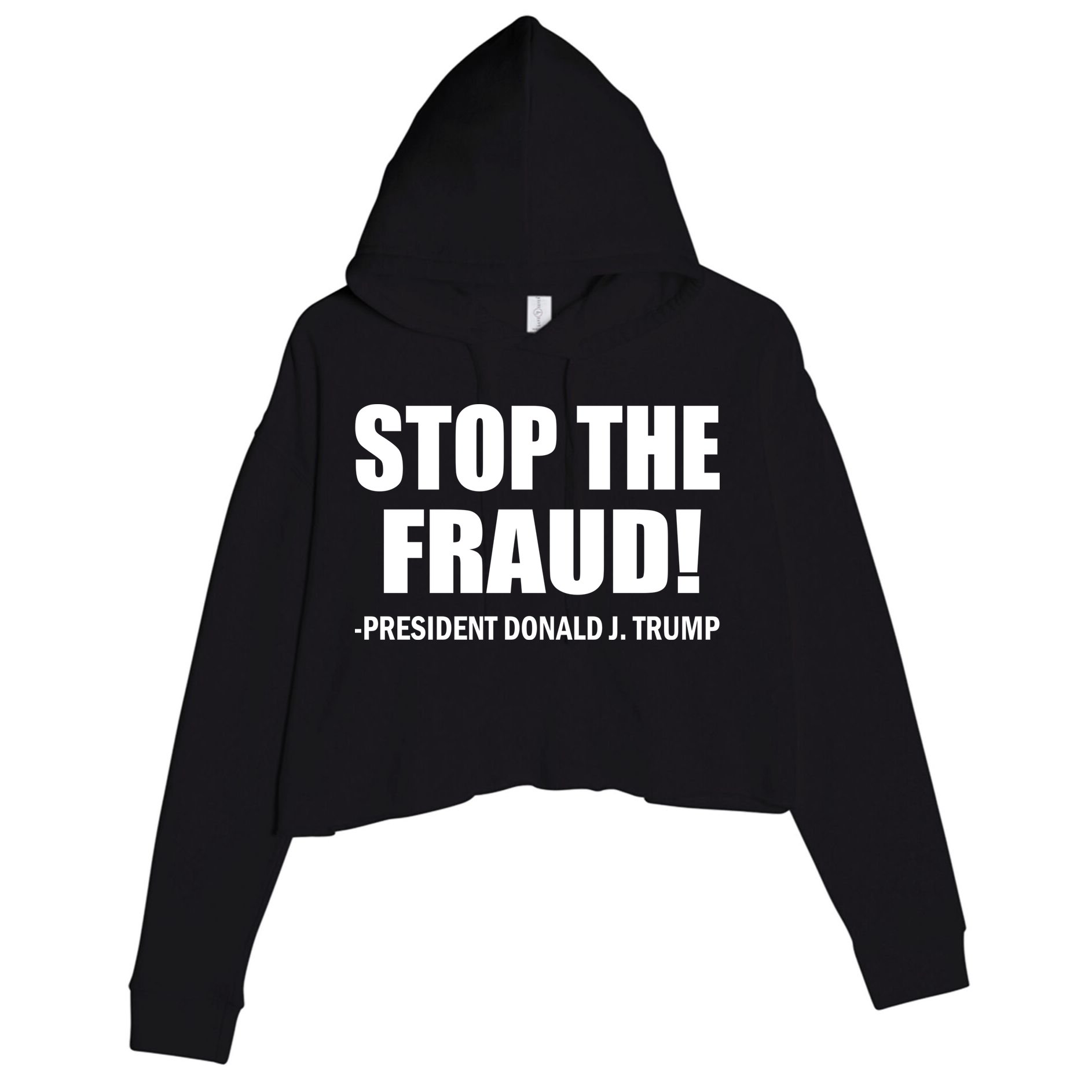 Stop The Fraud Donald J Trump Crop Fleece Hoodie