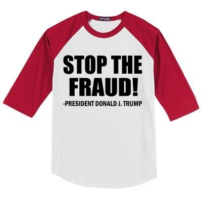 Stop The Fraud Donald J Trump Kids Colorblock Raglan Jersey