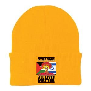 Stop War All Lives Matter Israel Palestine Knit Cap Winter Beanie