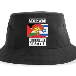 Stop War All Lives Matter Israel Palestine Sustainable Bucket Hat