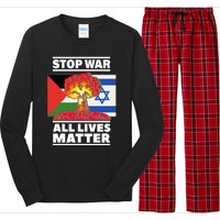 Stop War All Lives Matter Israel Palestine Long Sleeve Pajama Set