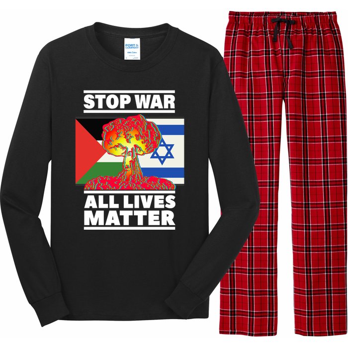 Stop War All Lives Matter Israel Palestine Long Sleeve Pajama Set