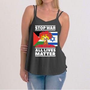 Stop War All Lives Matter Israel Palestine Women's Strappy Tank