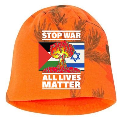 Stop War All Lives Matter Israel Palestine Kati - Camo Knit Beanie