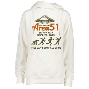 Storm Area 51 5K Fun Run Womens Funnel Neck Pullover Hood