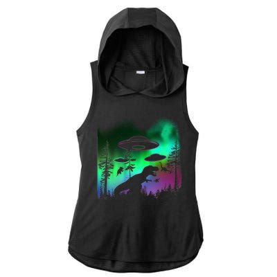 Storm Area 51 Alien Dinosaur UFO Ladies PosiCharge Tri-Blend Wicking Draft Hoodie Tank