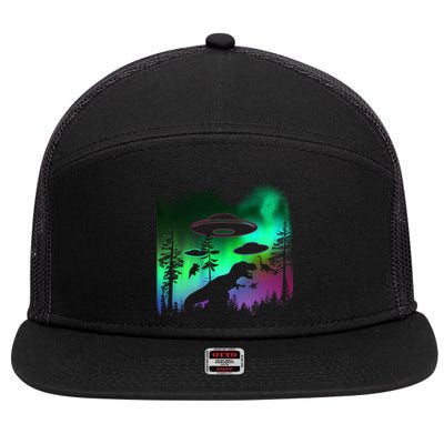 Storm Area 51 Alien Dinosaur UFO 7 Panel Mesh Trucker Snapback Hat