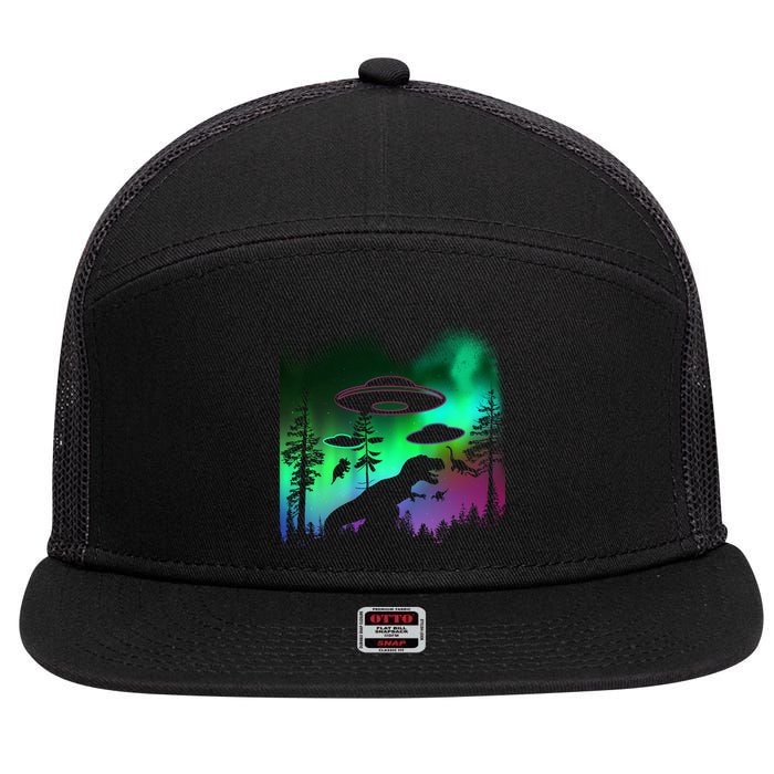 Storm Area 51 Alien Dinosaur UFO 7 Panel Mesh Trucker Snapback Hat