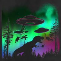 Storm Area 51 Alien Dinosaur UFO 7 Panel Mesh Trucker Snapback Hat