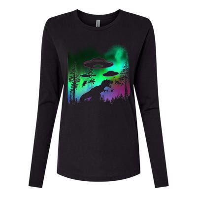 Storm Area 51 Alien Dinosaur UFO Womens Cotton Relaxed Long Sleeve T-Shirt