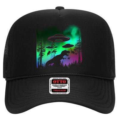 Storm Area 51 Alien Dinosaur UFO High Crown Mesh Back Trucker Hat