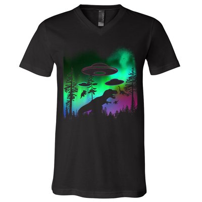 Storm Area 51 Alien Dinosaur UFO V-Neck T-Shirt