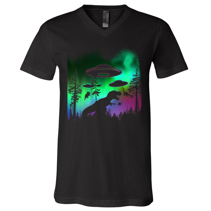 Storm Area 51 Alien Dinosaur UFO V-Neck T-Shirt