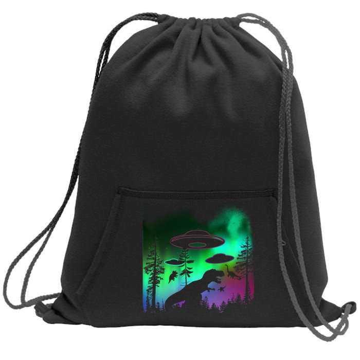 Storm Area 51 Alien Dinosaur UFO Sweatshirt Cinch Pack Bag