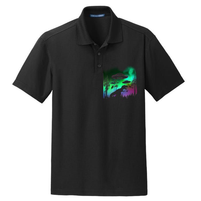 Storm Area 51 Alien Dinosaur UFO Dry Zone Grid Polo