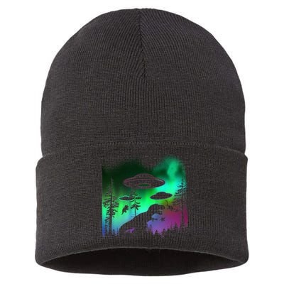 Storm Area 51 Alien Dinosaur UFO Sustainable Knit Beanie