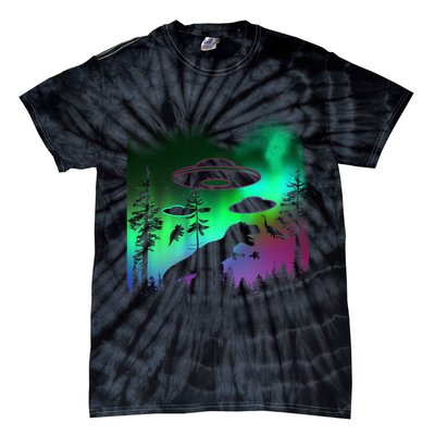 Storm Area 51 Alien Dinosaur UFO Tie-Dye T-Shirt