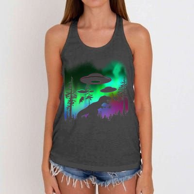 Storm Area 51 Alien Dinosaur UFO Women's Knotted Racerback Tank