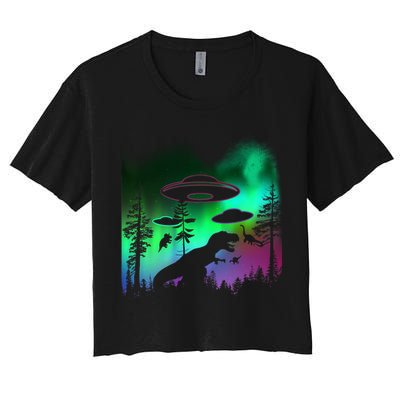 Storm Area 51 Alien Dinosaur UFO Crop Top