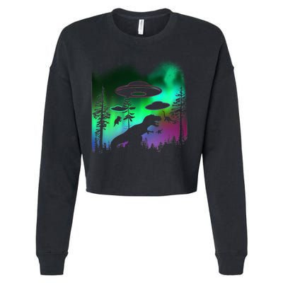 Storm Area 51 Alien Dinosaur UFO Cropped Pullover Crew