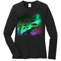 Storm Area 51 Alien Dinosaur UFO Ladies Long Sleeve Shirt