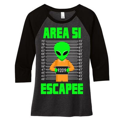 Storm Area 51 Alien Escapee Women's Tri-Blend 3/4-Sleeve Raglan Shirt