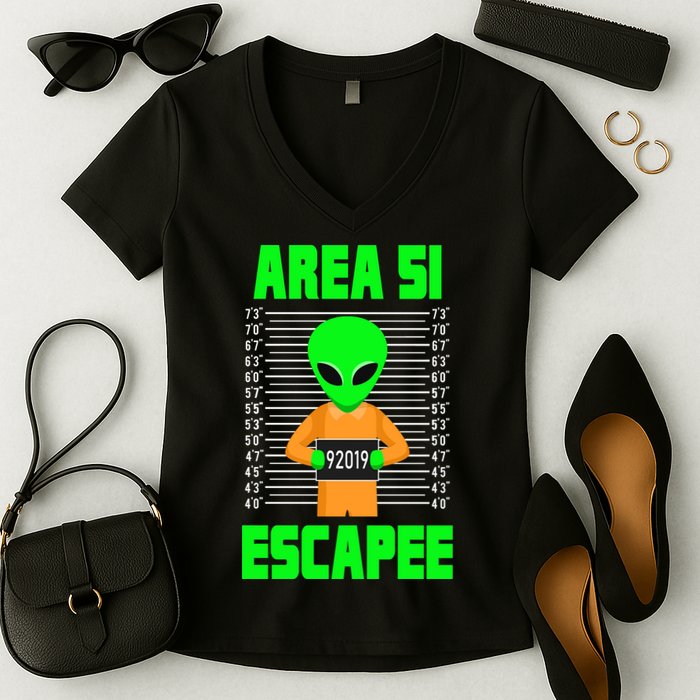 Storm Area 51 Alien Escapee Women's V-Neck T-Shirt