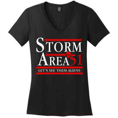 Storm Area 51 Campaign Women's V-Neck T-Shirt