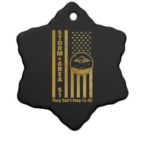 Storm Area 51 Golden Flag Ceramic Star Ornament