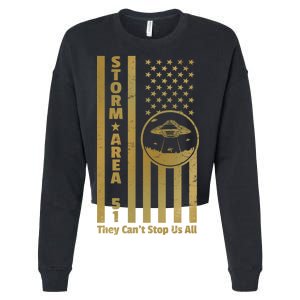 Storm Area 51 Golden Flag Cropped Pullover Crew