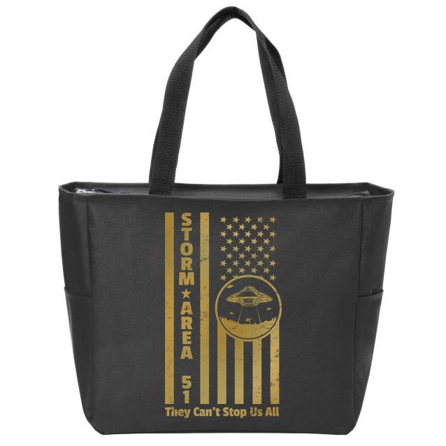 Storm Area 51 Golden Flag Zip Tote Bag
