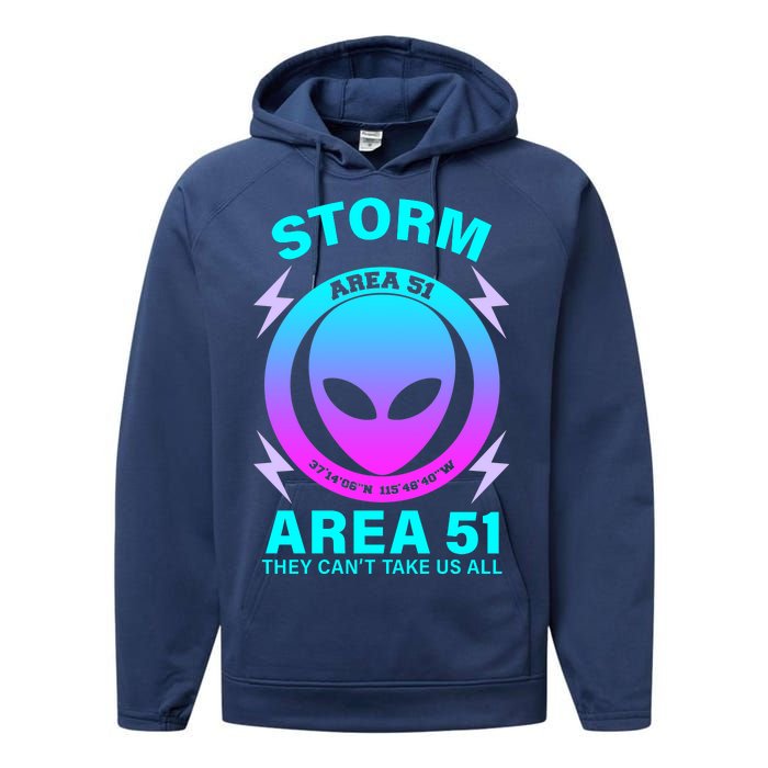 Storm Area 51 They Can't Stop Us All Performance Fleece Hoodie