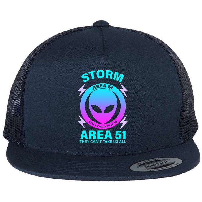 Storm Area 51 They Can't Stop Us All Flat Bill Trucker Hat