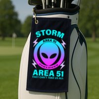 Storm Area 51 They Can't Stop Us All Golf Towel