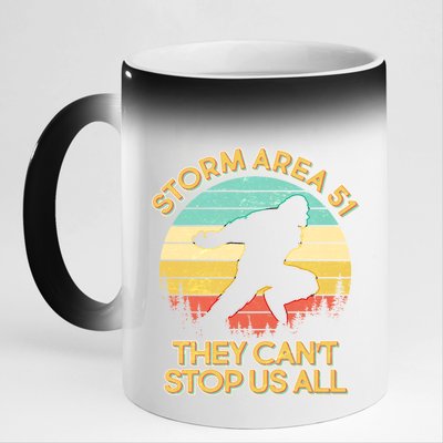 Storm Area 51 They Can't Stop Us All Bigfoot 11oz Black Color Changing Mug