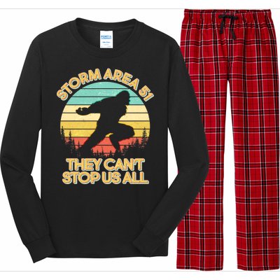 Storm Area 51 They Can't Stop Us All Bigfoot Long Sleeve Pajama Set