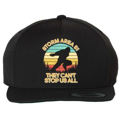 Storm Area 51 They Can't Stop Us All Bigfoot Wool Snapback Cap