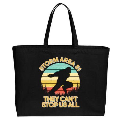 Storm Area 51 They Can't Stop Us All Bigfoot Cotton Canvas Jumbo Tote