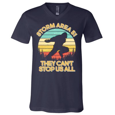 Storm Area 51 They Can't Stop Us All Bigfoot V-Neck T-Shirt