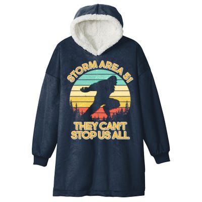 Storm Area 51 They Can't Stop Us All Bigfoot Hooded Wearable Blanket