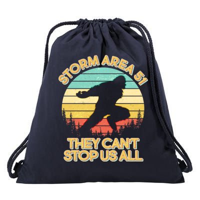 Storm Area 51 They Can't Stop Us All Bigfoot Drawstring Bag